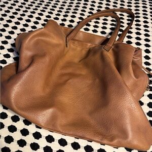 Elegant Brown Vegan Leather Tote Bag